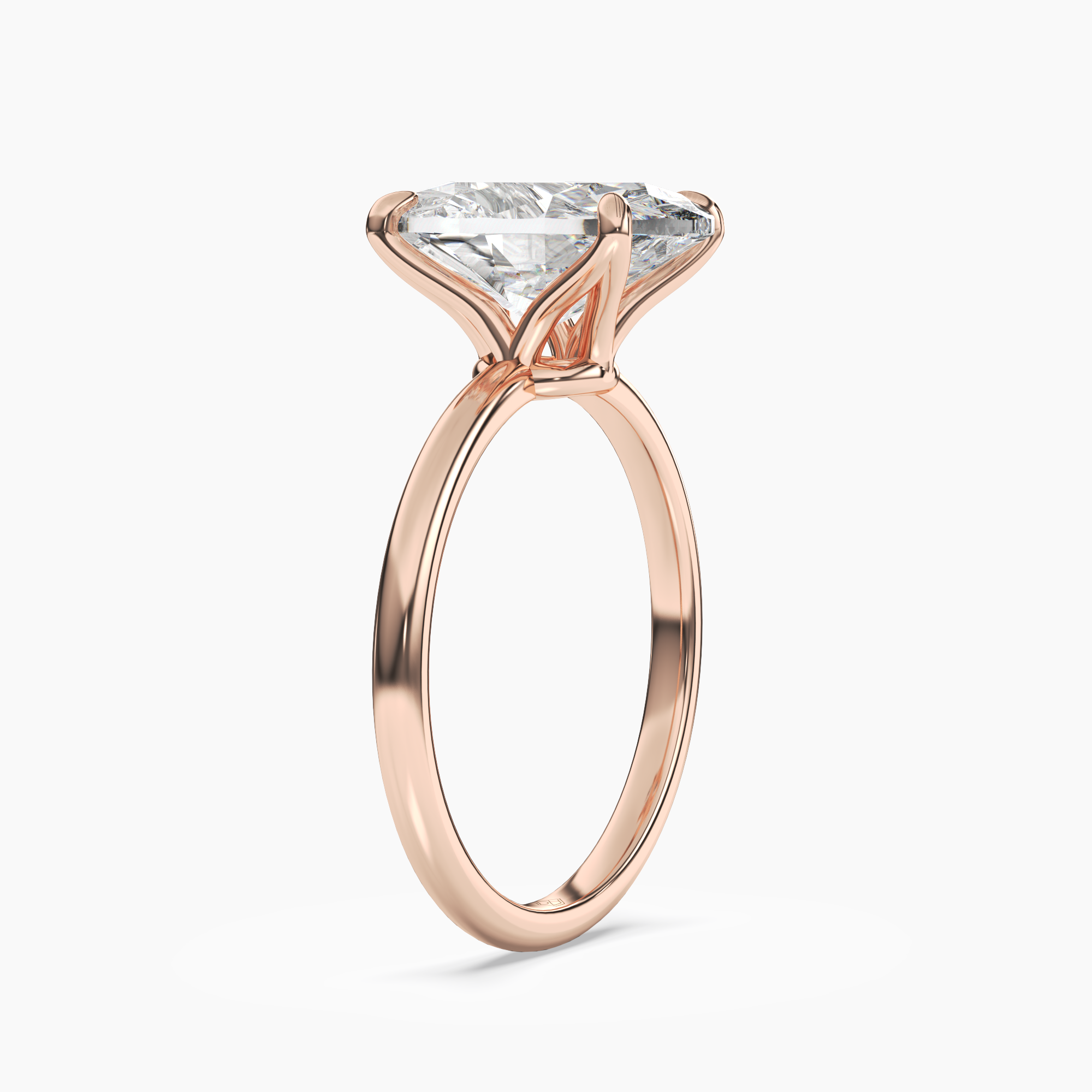 Brielle Oval Solitaire Diamond Ring Setting in 14K Yellow Gold