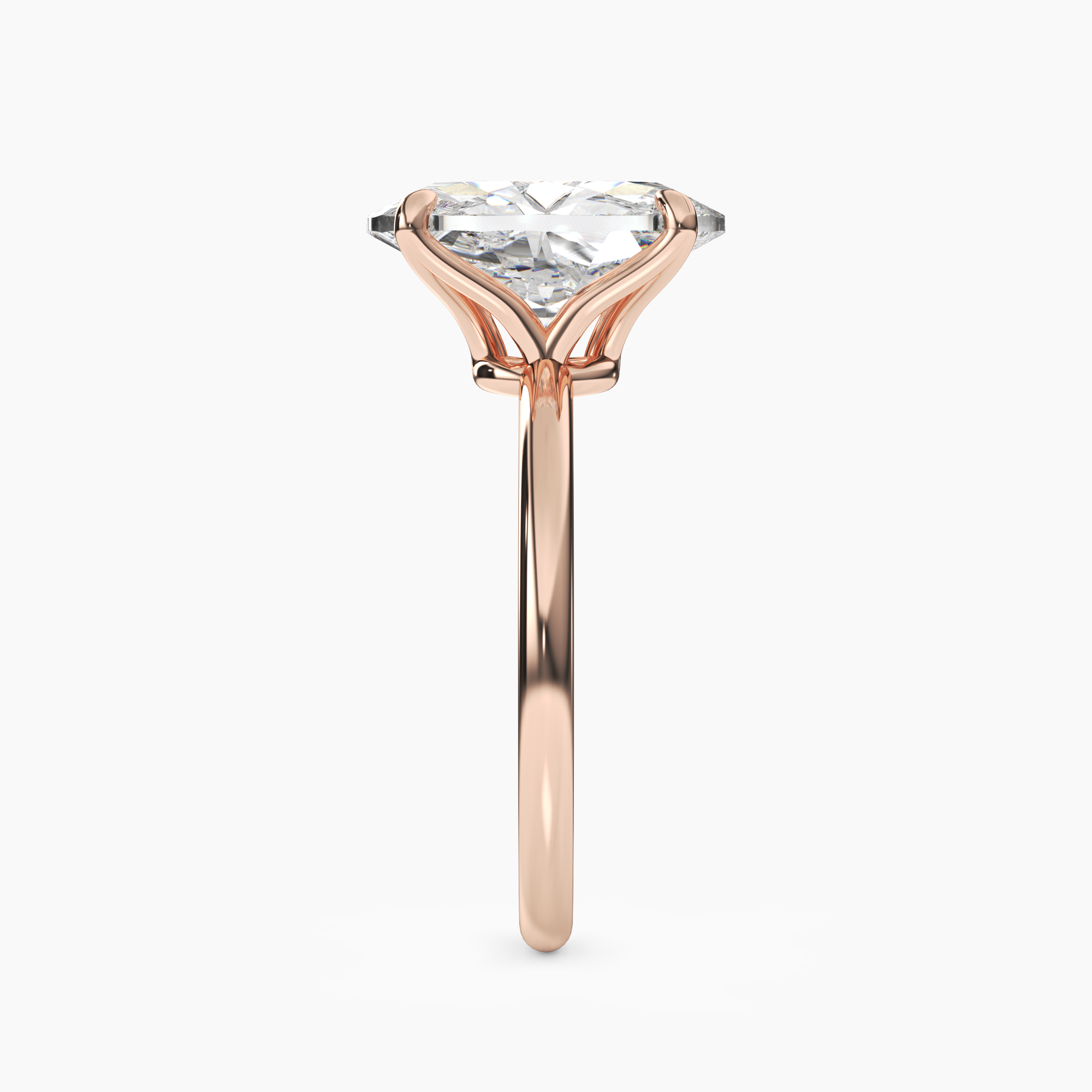 Brielle Oval Solitaire 2.5 Carat Lab Grown Diamond Engagement Ring in 14K Rose Gold
