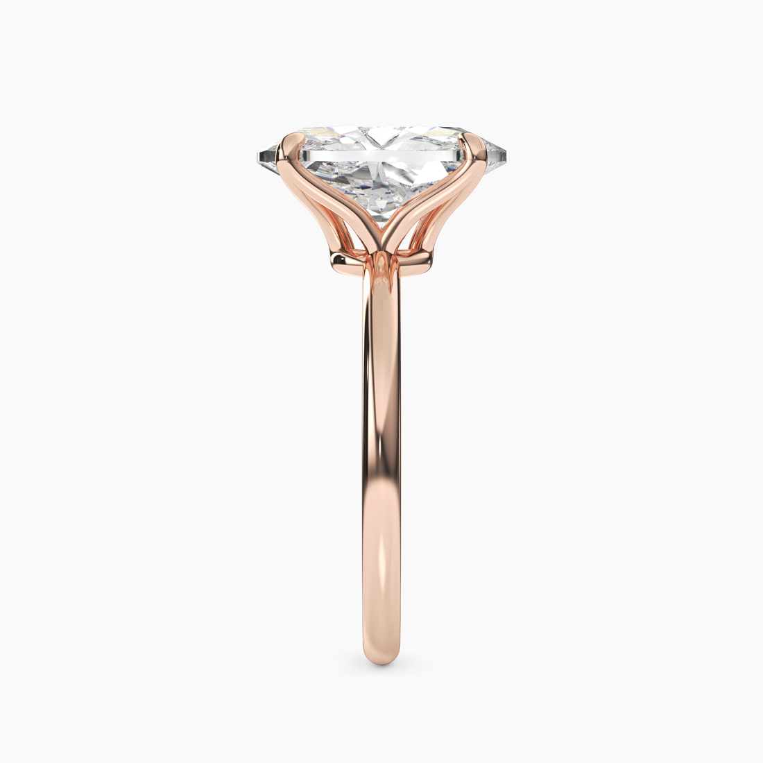 Brielle Oval Solitaire 2 Carat Lab Grown Diamond Engagement Ring in 18K Rose Gold