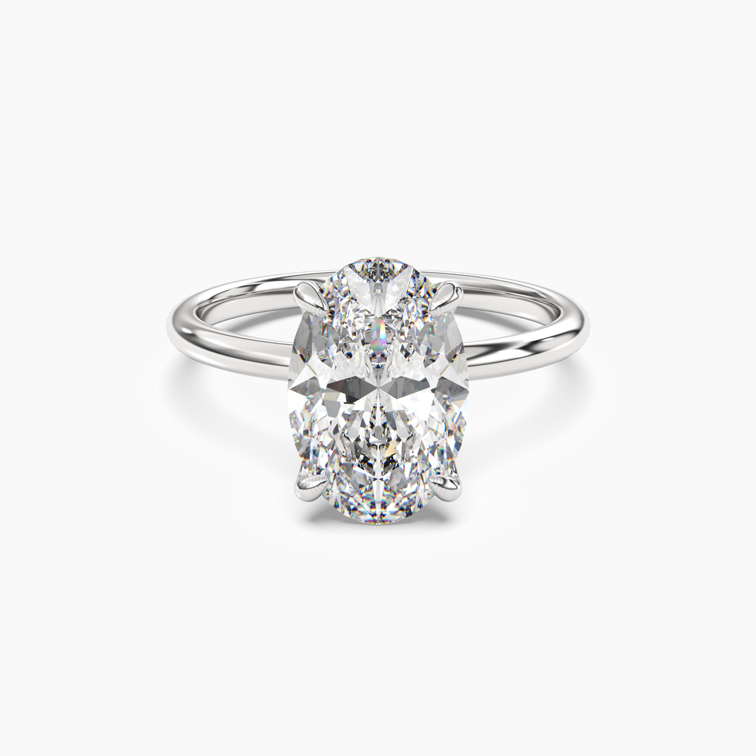 Brielle Oval Solitaire 1.5 Carat Lab Grown Diamond Engagement Ring in 18K White Gold