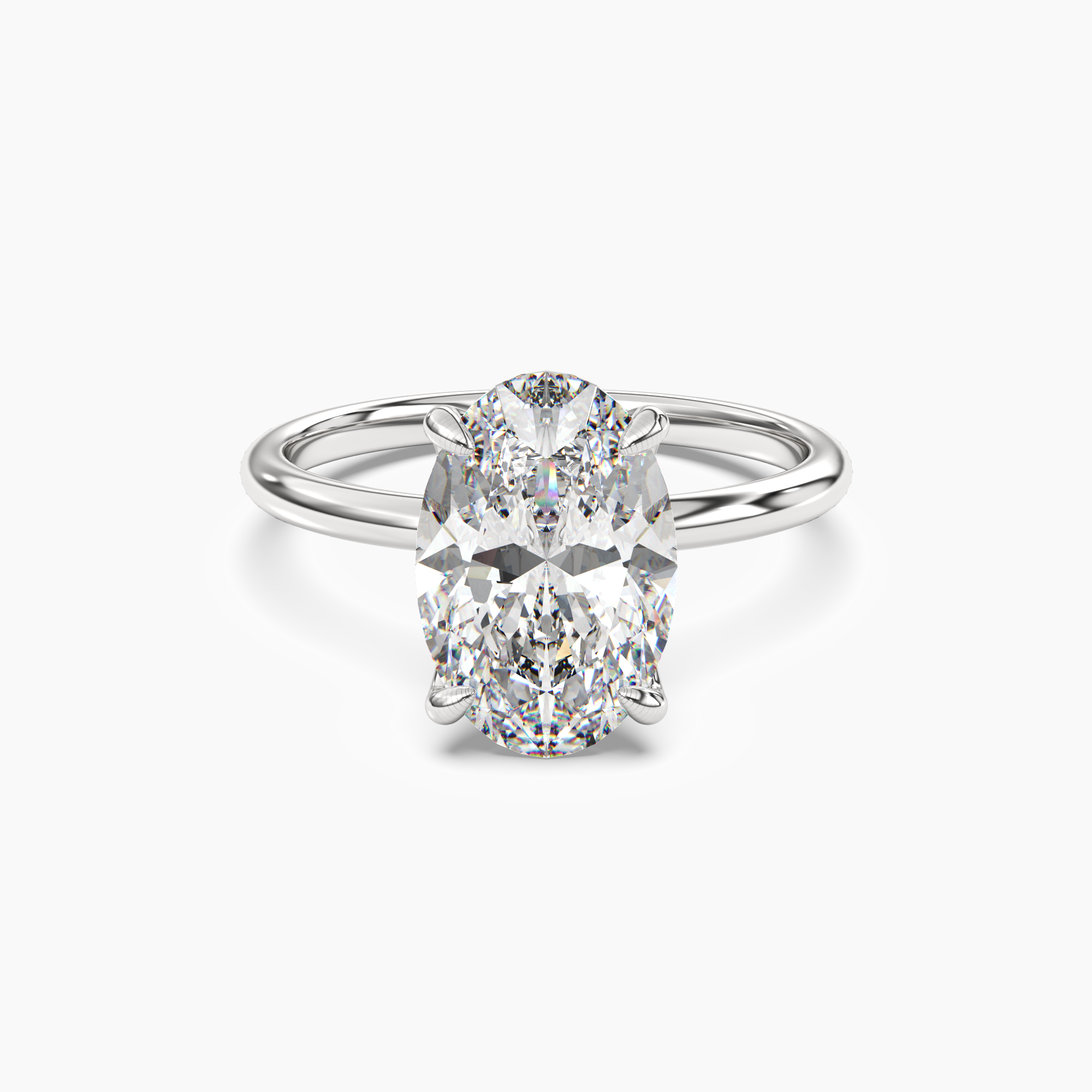 Brielle Oval Solitaire 2.5 Carat Lab Grown Diamond Engagement Ring in 14K Rose Gold