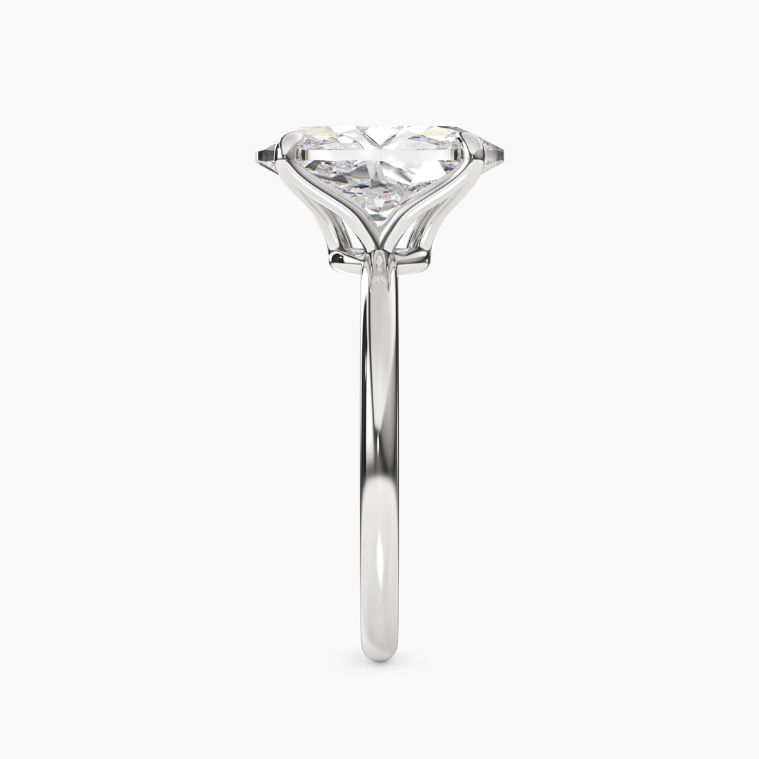 Brielle Oval Solitaire 1 Carat Lab Grown Diamond Engagement Ring in 14K White Gold