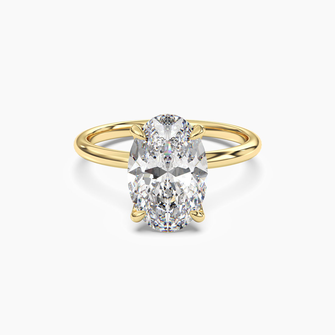 Brielle Oval Solitaire 2.5 Carat Lab Grown Diamond Engagement Ring in 18K White Gold