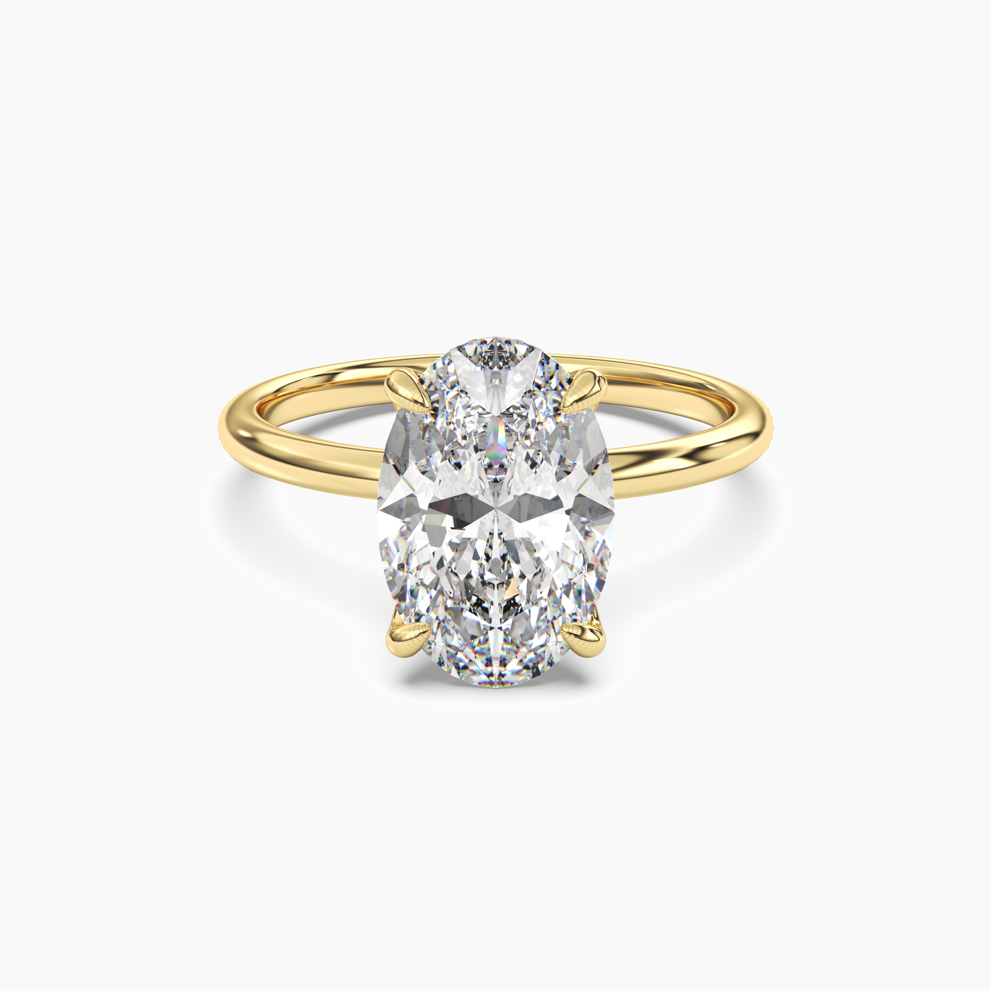 Brielle Oval Solitaire 3 Carat Lab Grown Diamond Engagement Ring in 14K White Gold