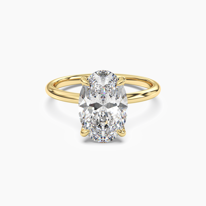 Brielle Oval Solitaire 2 Carat Lab Grown Diamond Engagement Ring in 18K Yellow Gold