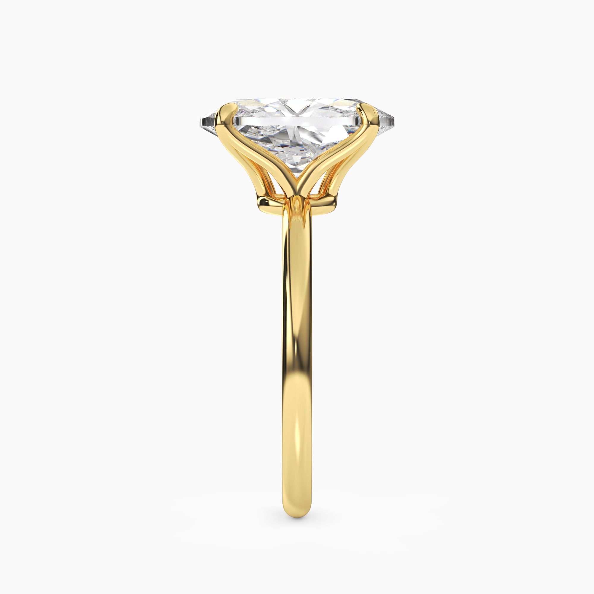 Brielle Oval Solitaire 2.5 Carat Lab Grown Diamond Engagement Ring in 14K Yellow Gold