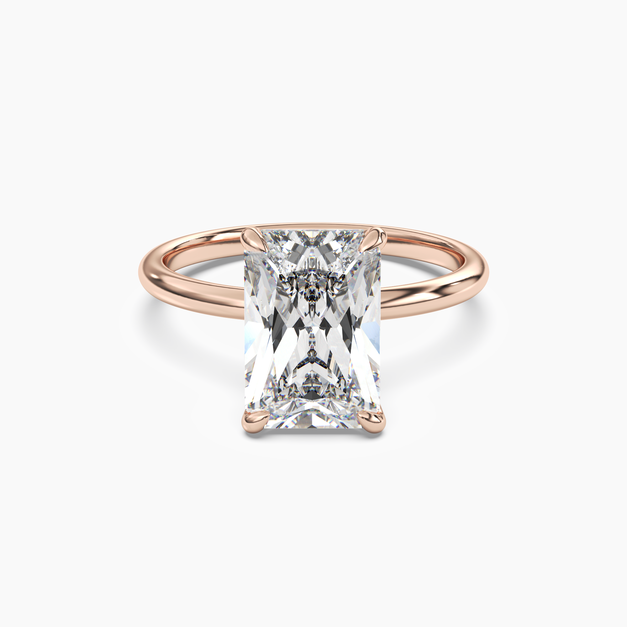 Brielle Radiant Solitaire Diamond Ring Setting in 14K Rose Gold
