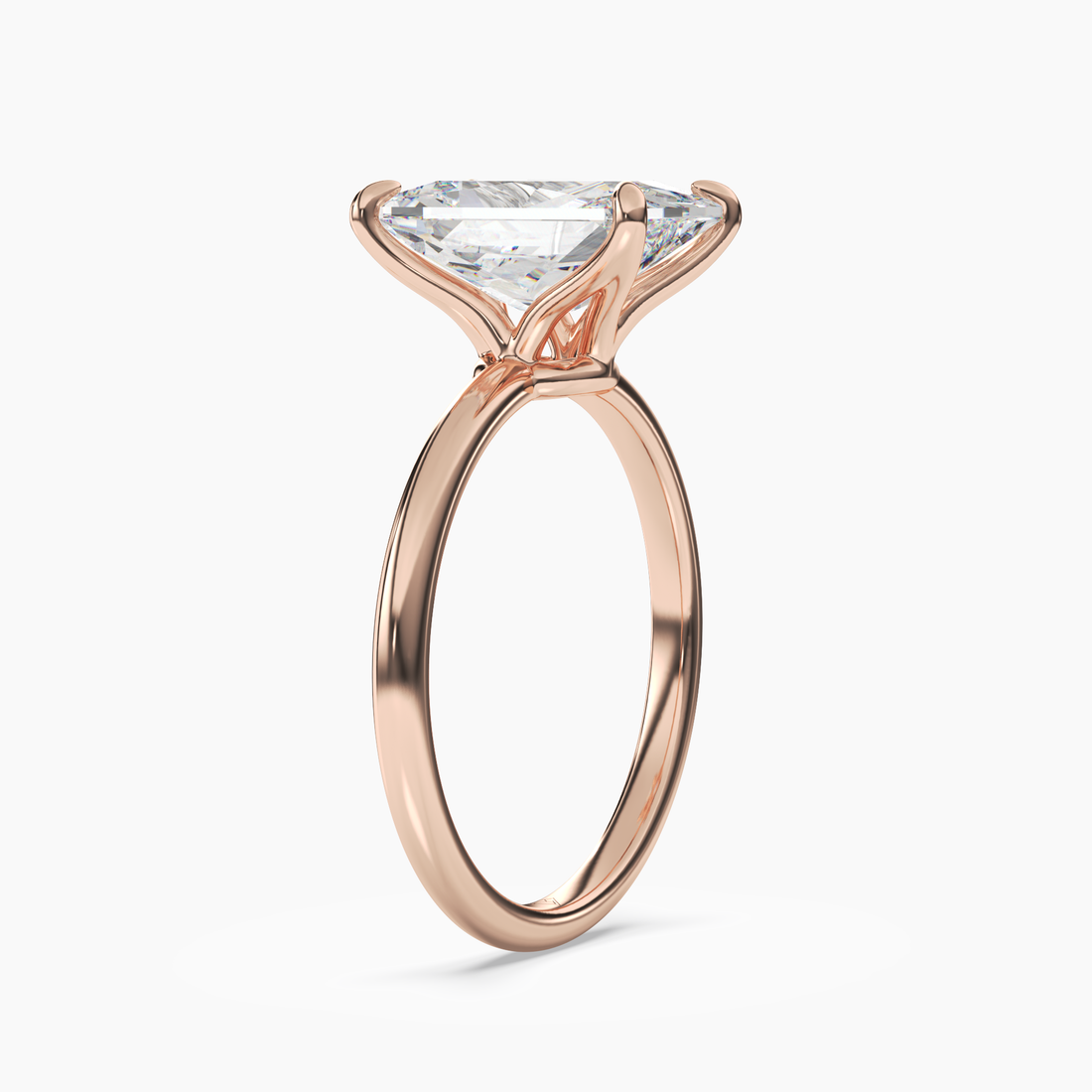 Brielle Radiant Solitaire 3 Carat Lab Grown Diamond Engagement Ring in 18K Yellow Gold