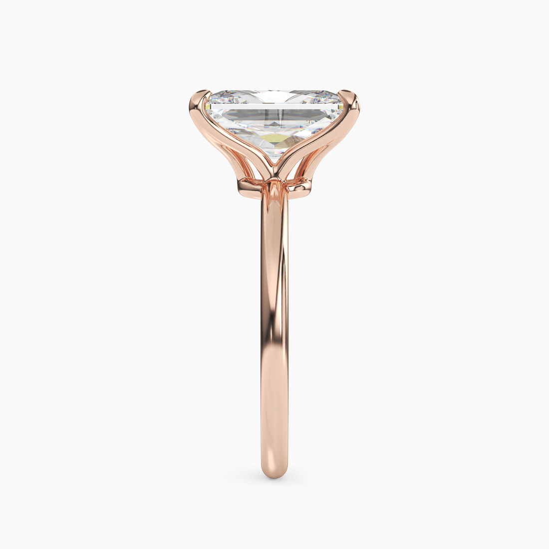 Brielle Radiant Solitaire 1.5 Carat Lab Grown Diamond Engagement Ring in 18K Yellow Gold