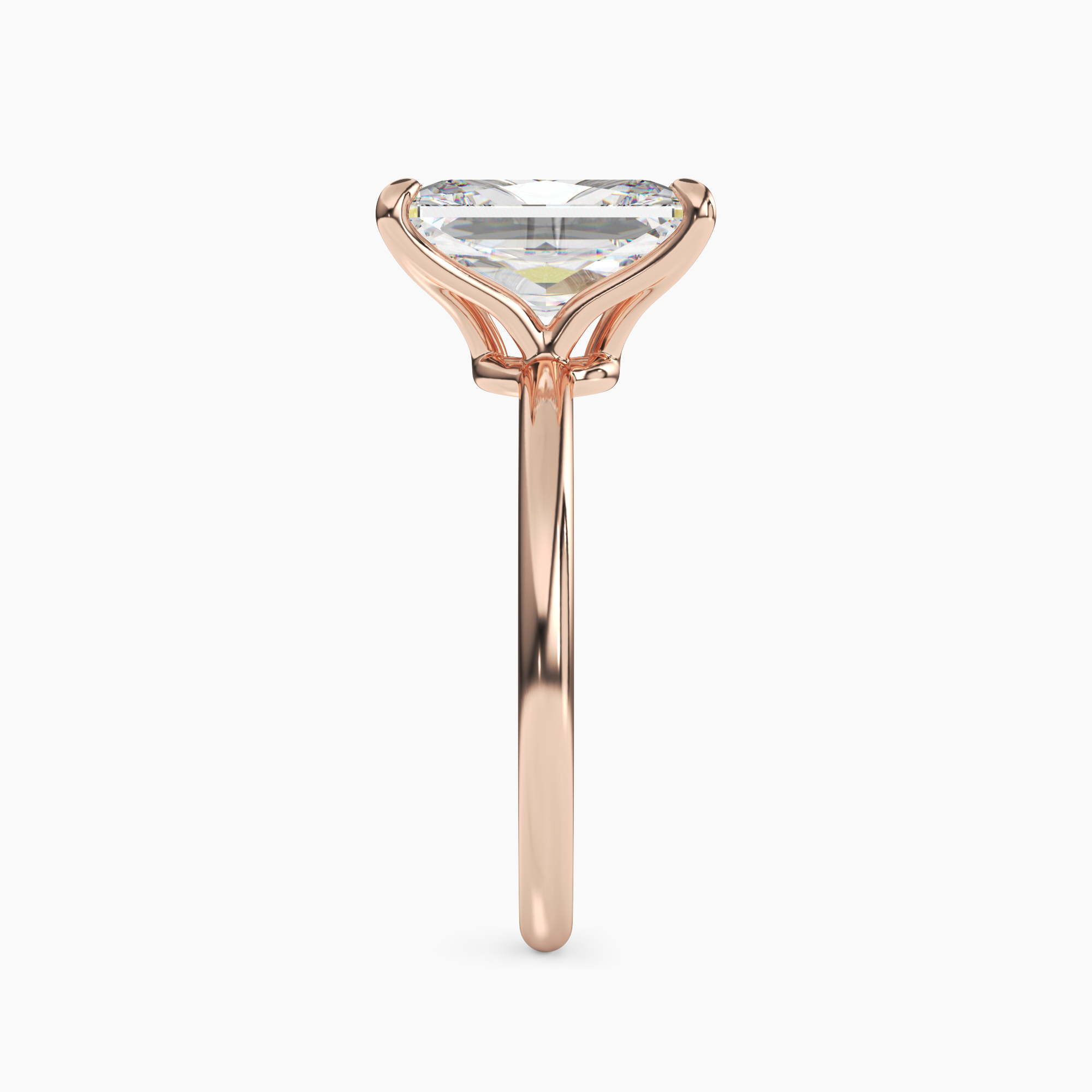 Brielle Radiant Solitaire 3 Carat Lab Grown Diamond Engagement Ring in 14K Rose Gold
