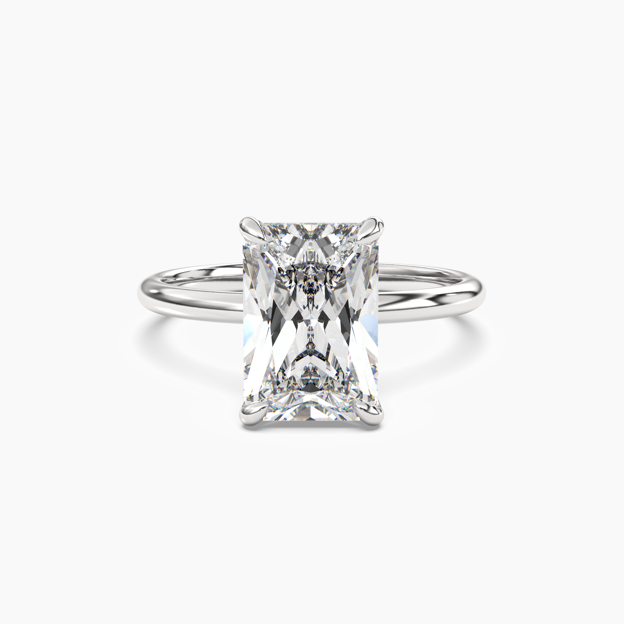 Brielle Radiant Solitaire Diamond Ring Setting in 18K Yellow Gold
