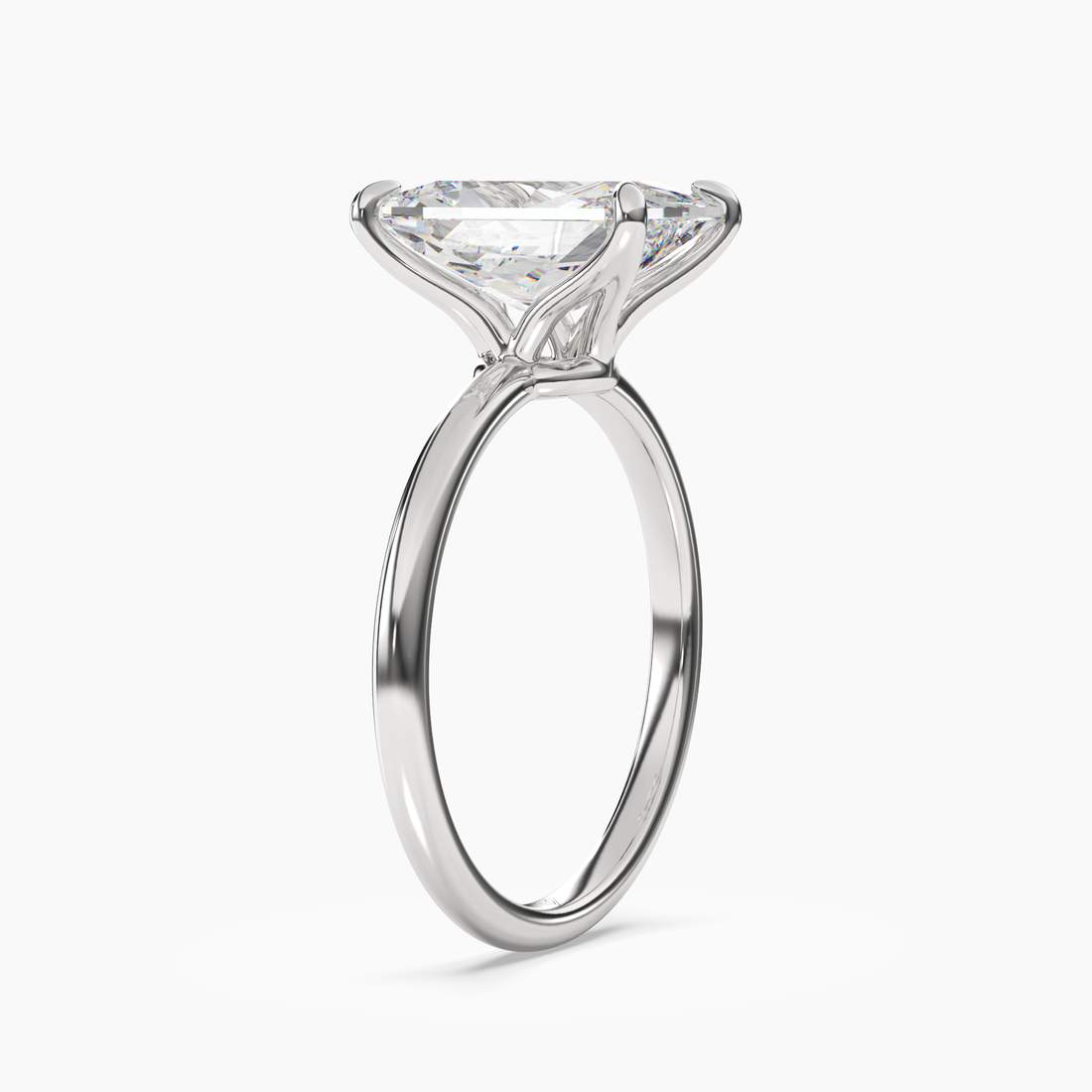 Brielle Radiant Solitaire Diamond Ring Setting in 18K Rose Gold