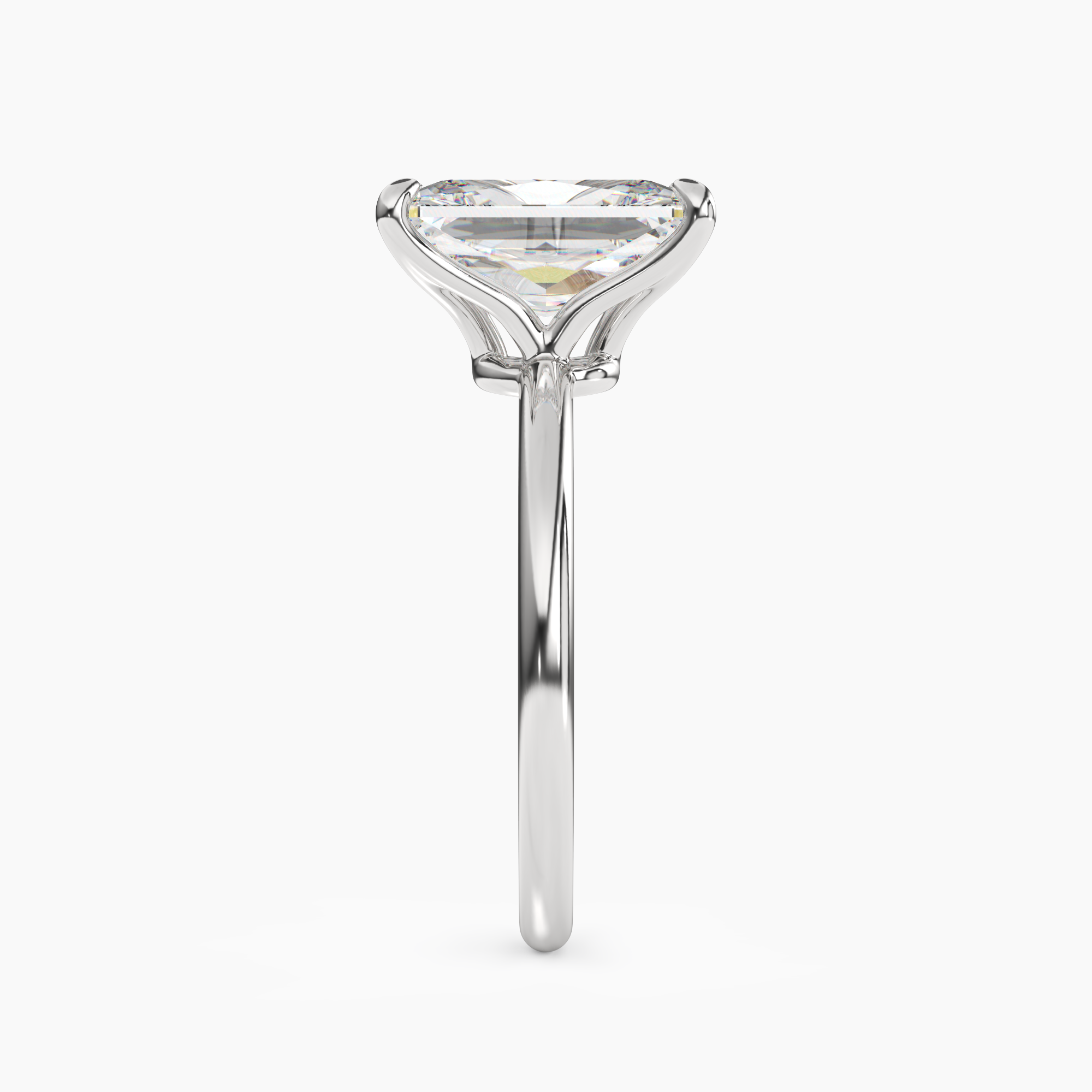 Brielle Radiant Solitaire 3 Carat Lab Grown Diamond Engagement Ring in 14K White Gold