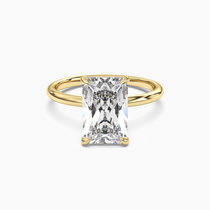 Brielle Radiant Solitaire 1 Carat Lab Grown Diamond Engagement Ring in 18K Yellow Gold