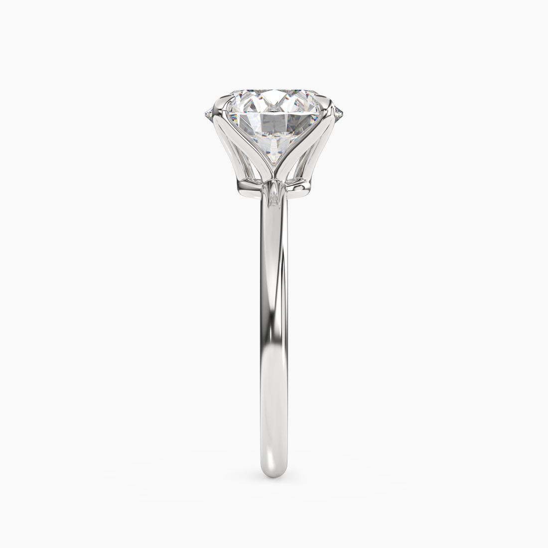 Brielle Round Solitaire 1 Carat Lab Grown Diamond Engagement Ring in 14K White Gold