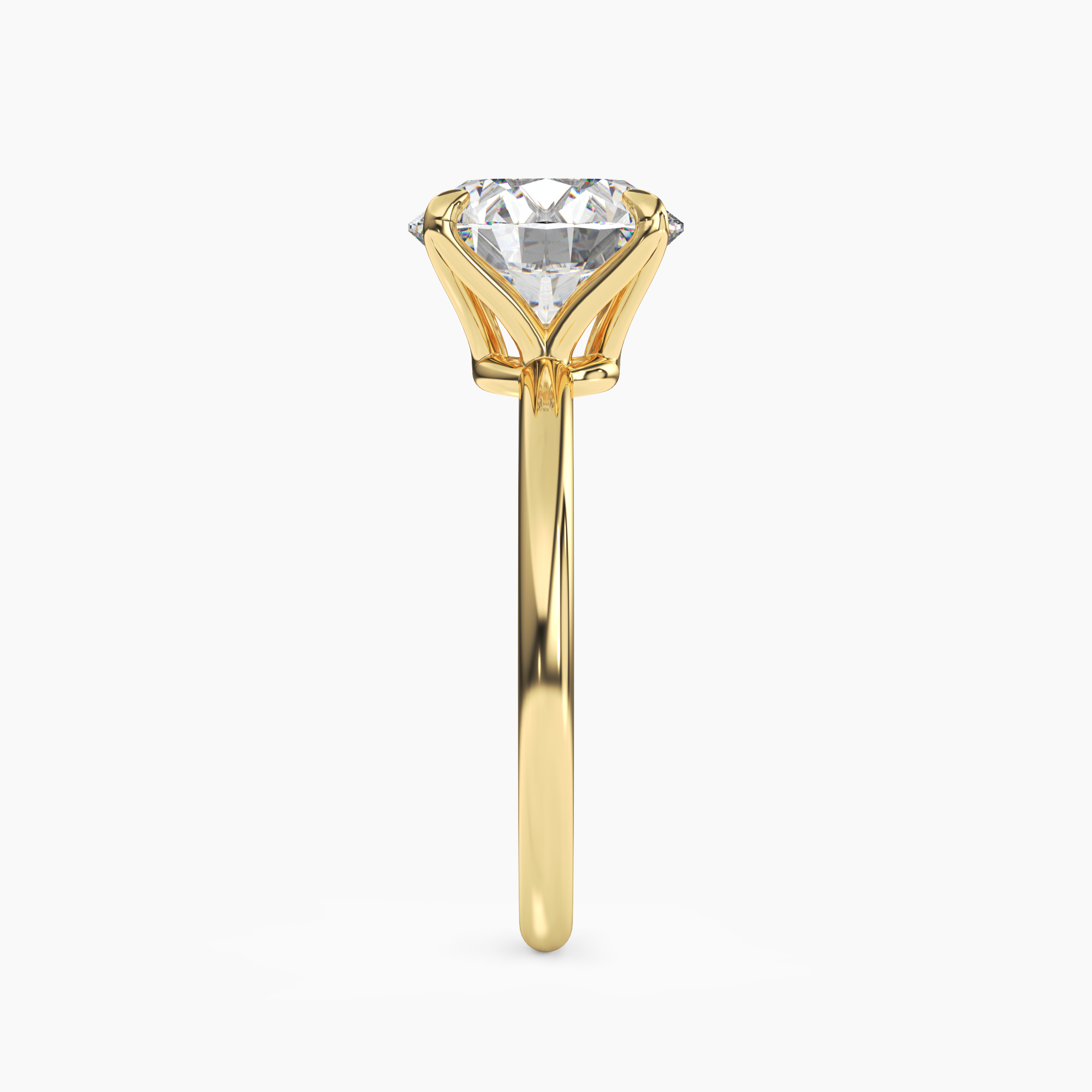 Brielle Round Solitaire Diamond Ring Setting in 18K Yellow Gold