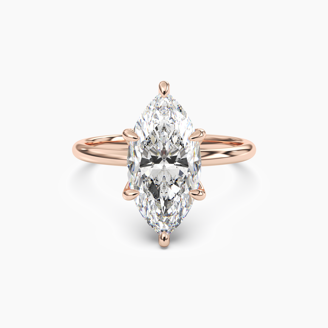 Eden Marquise Solitaire 2 Carat Lab Grown Diamond Engagement Ring in 18K Rose Gold
