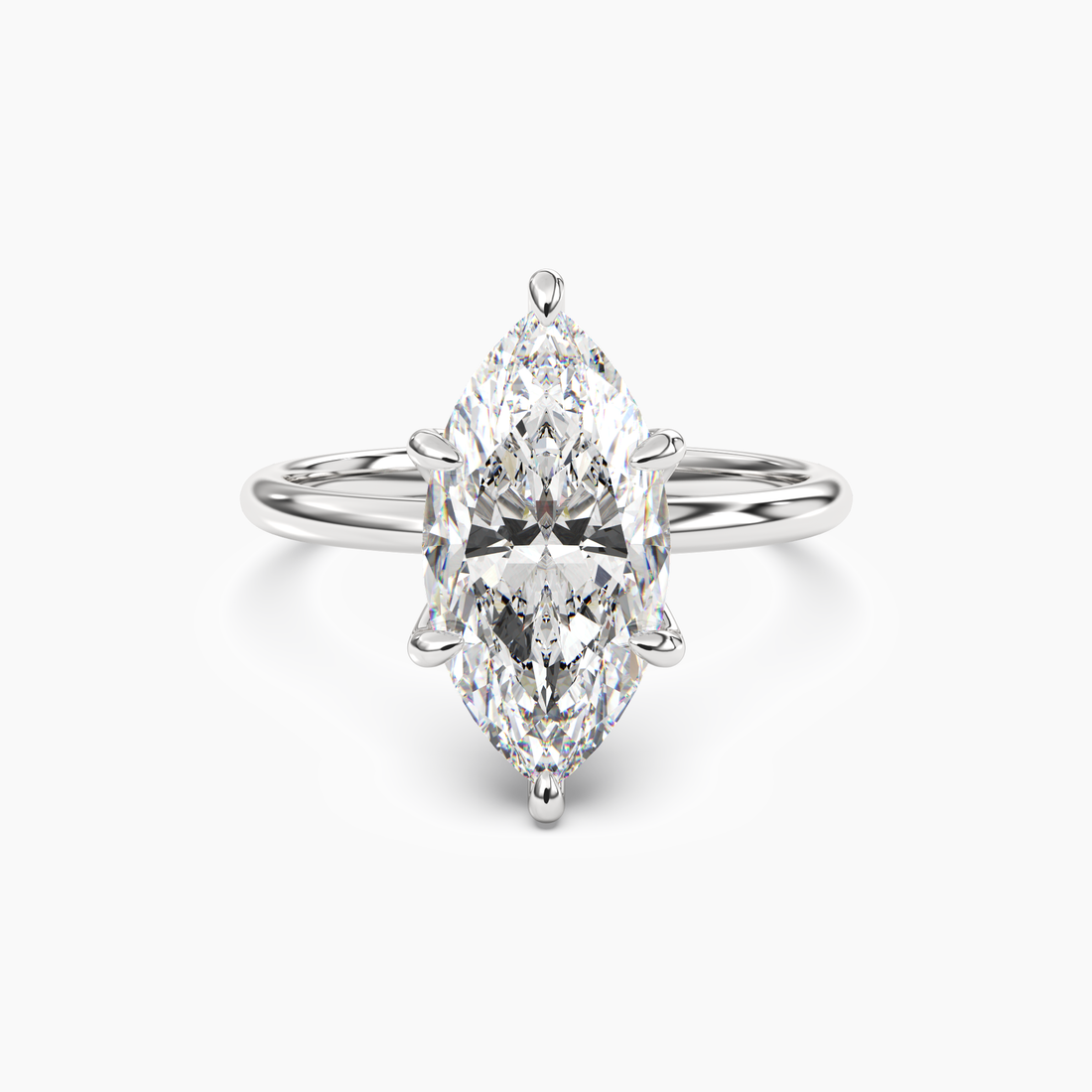 Eden Marquise Solitaire Diamond Ring Setting in 18K White Gold