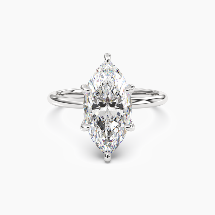 Eden Marquise Solitaire 3 Carat Lab Grown Diamond Engagement Ring in 14K White Gold