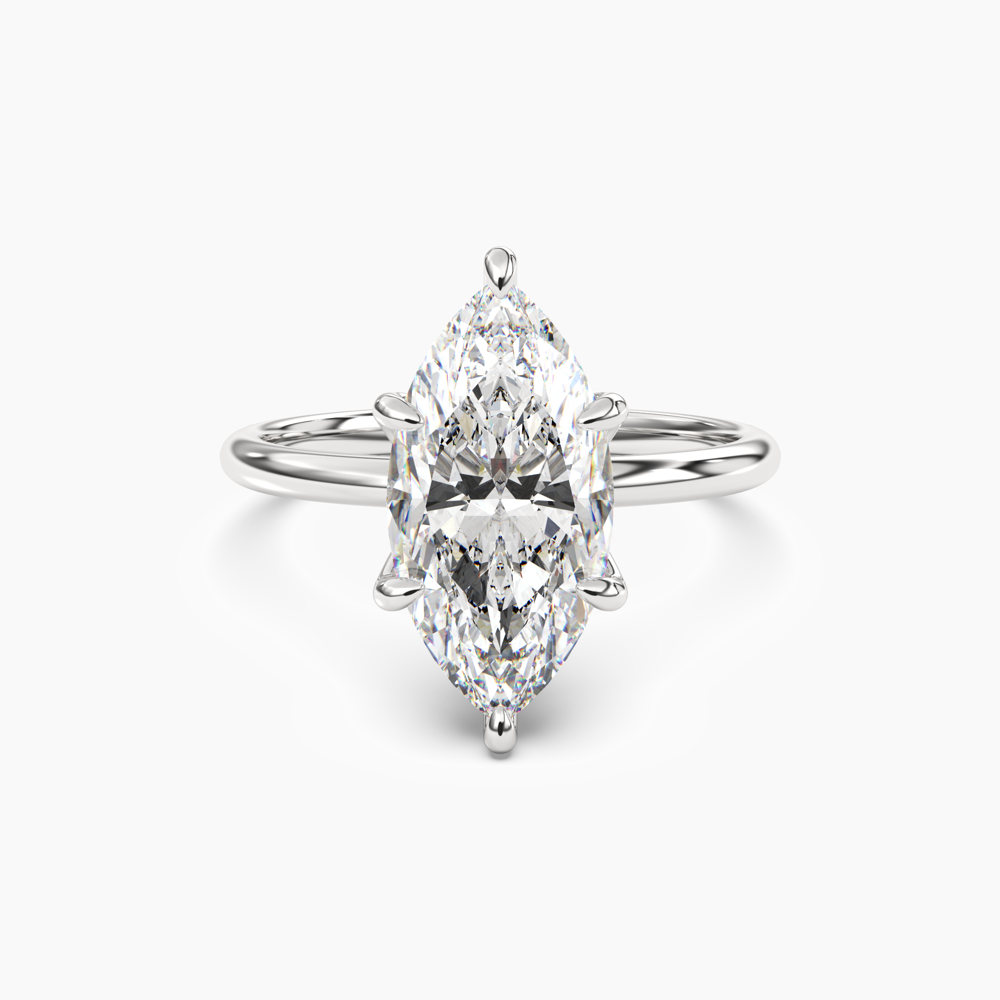 Eden Marquise Solitaire 2.5 Carat Lab Grown Diamond Engagement Ring in 18K White Gold