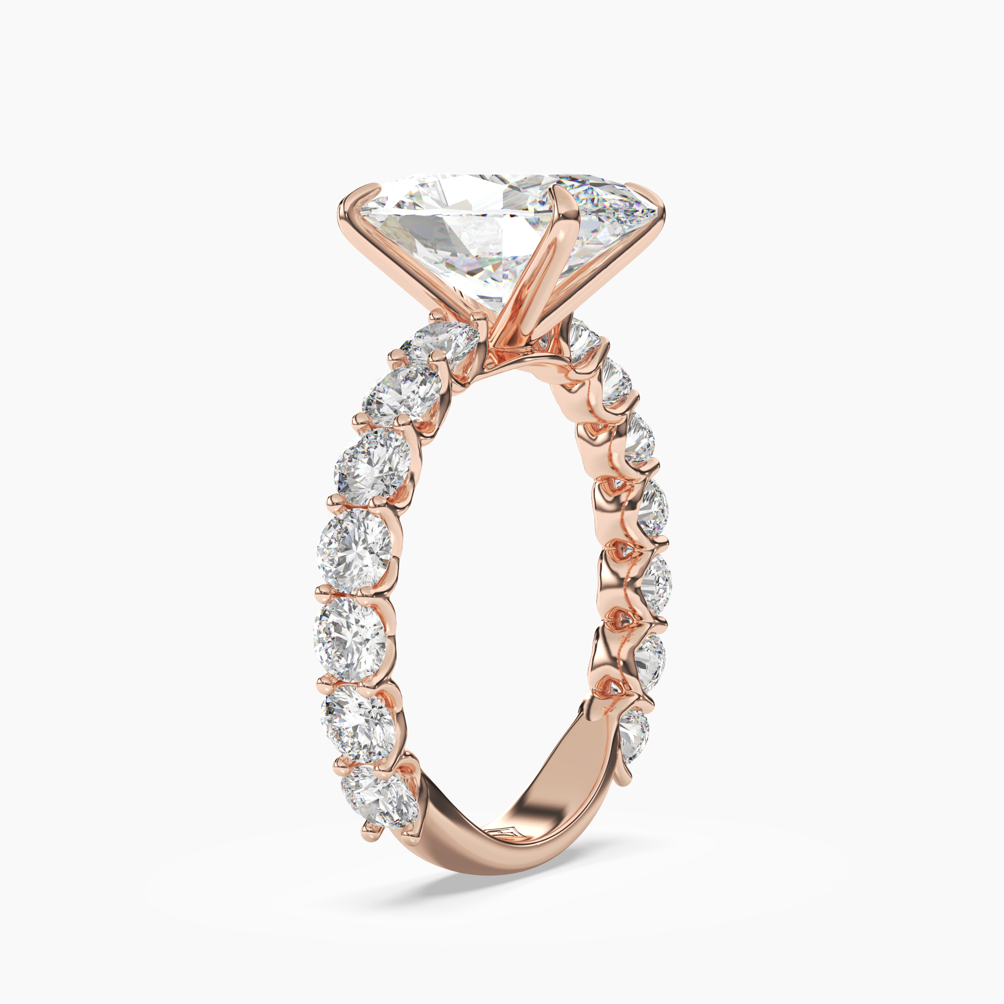 Blossom Oval Diamond Ring Setting in 14K Yellow Gold