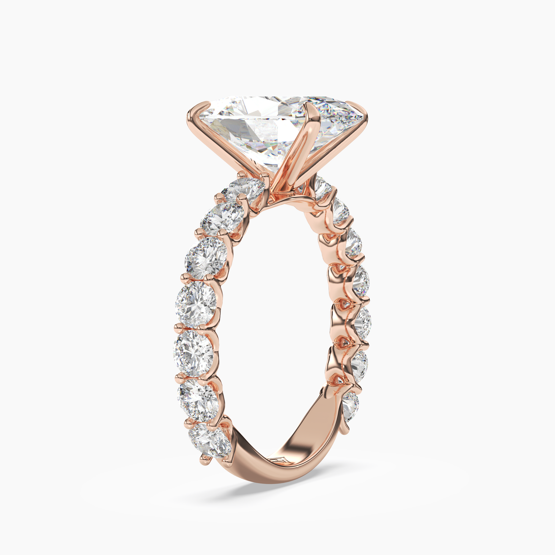 Blossom Oval 2.5 Carat Lab Grown Diamond Engagement Ring in 18K White Gold