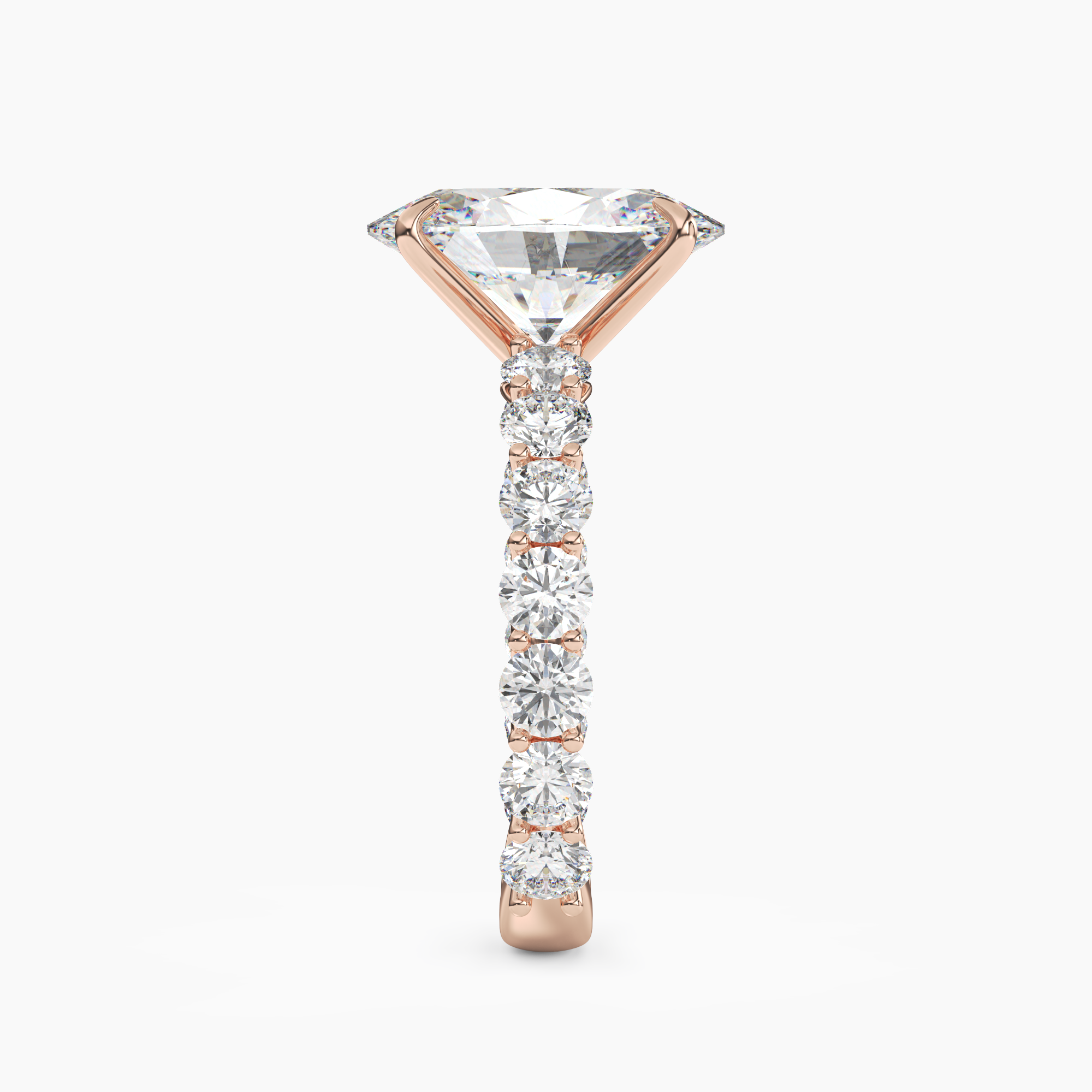 Blossom Oval Diamond Ring Setting in 18K White Gold