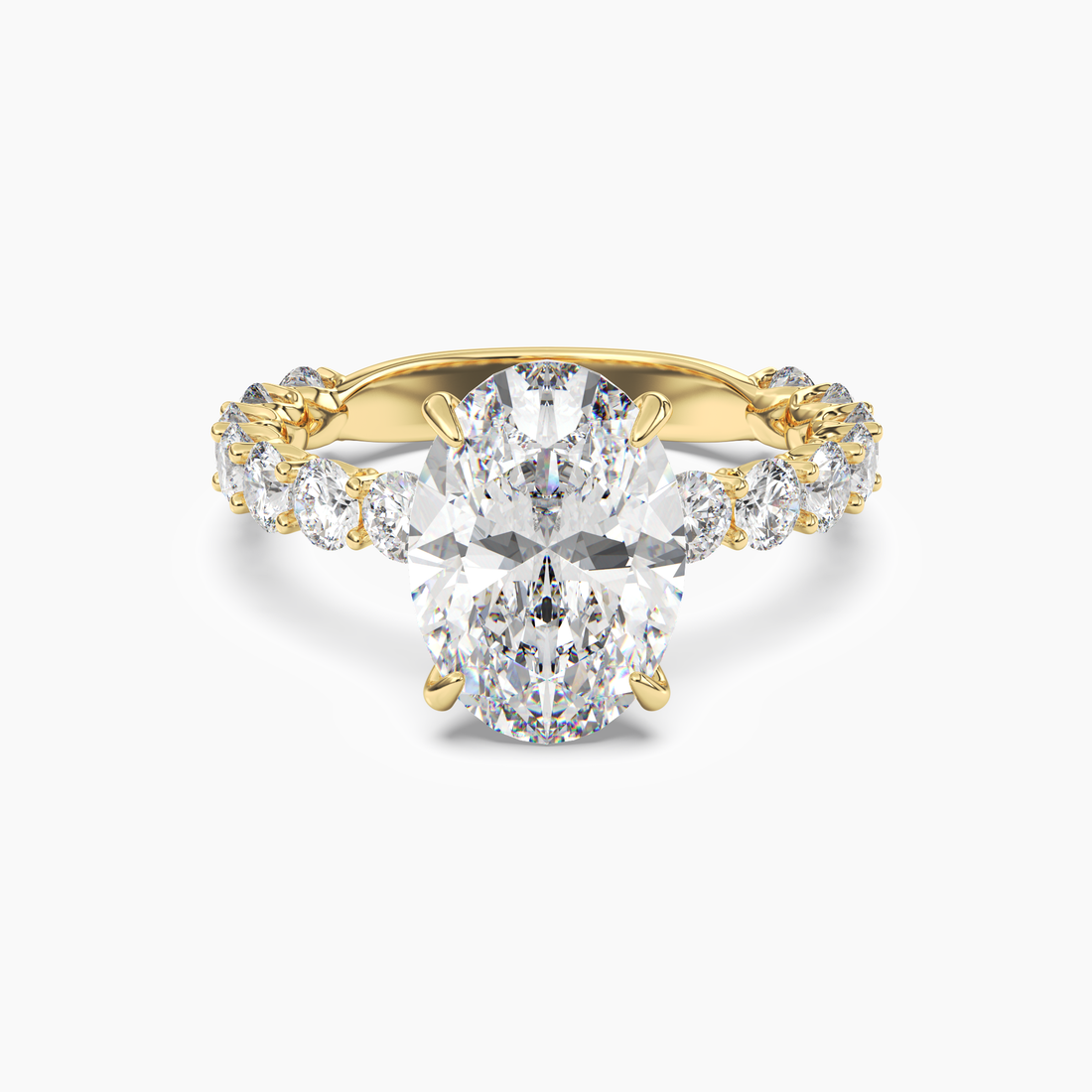 Blossom Oval 1 Carat Lab Grown Diamond Engagement Ring in 18K White Gold