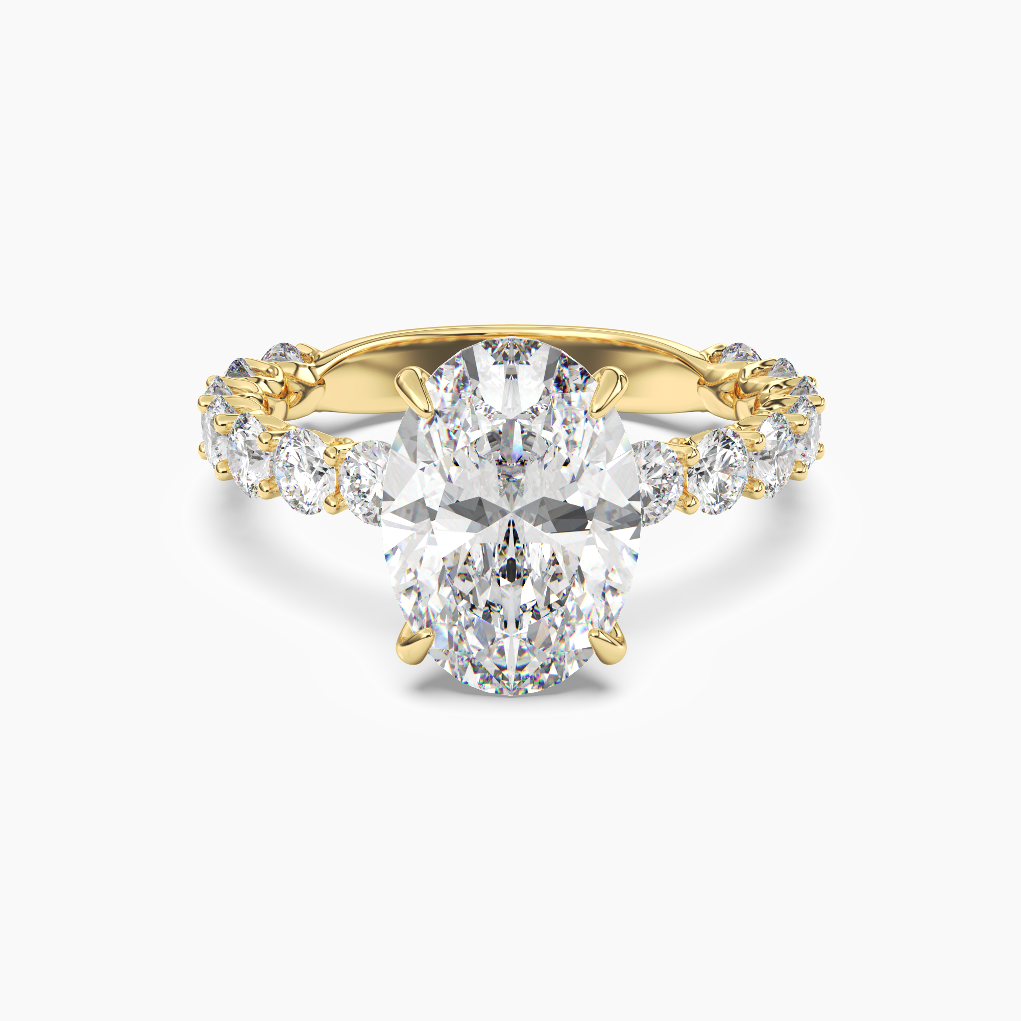 Blossom Oval Diamond Ring Setting in 18K White Gold