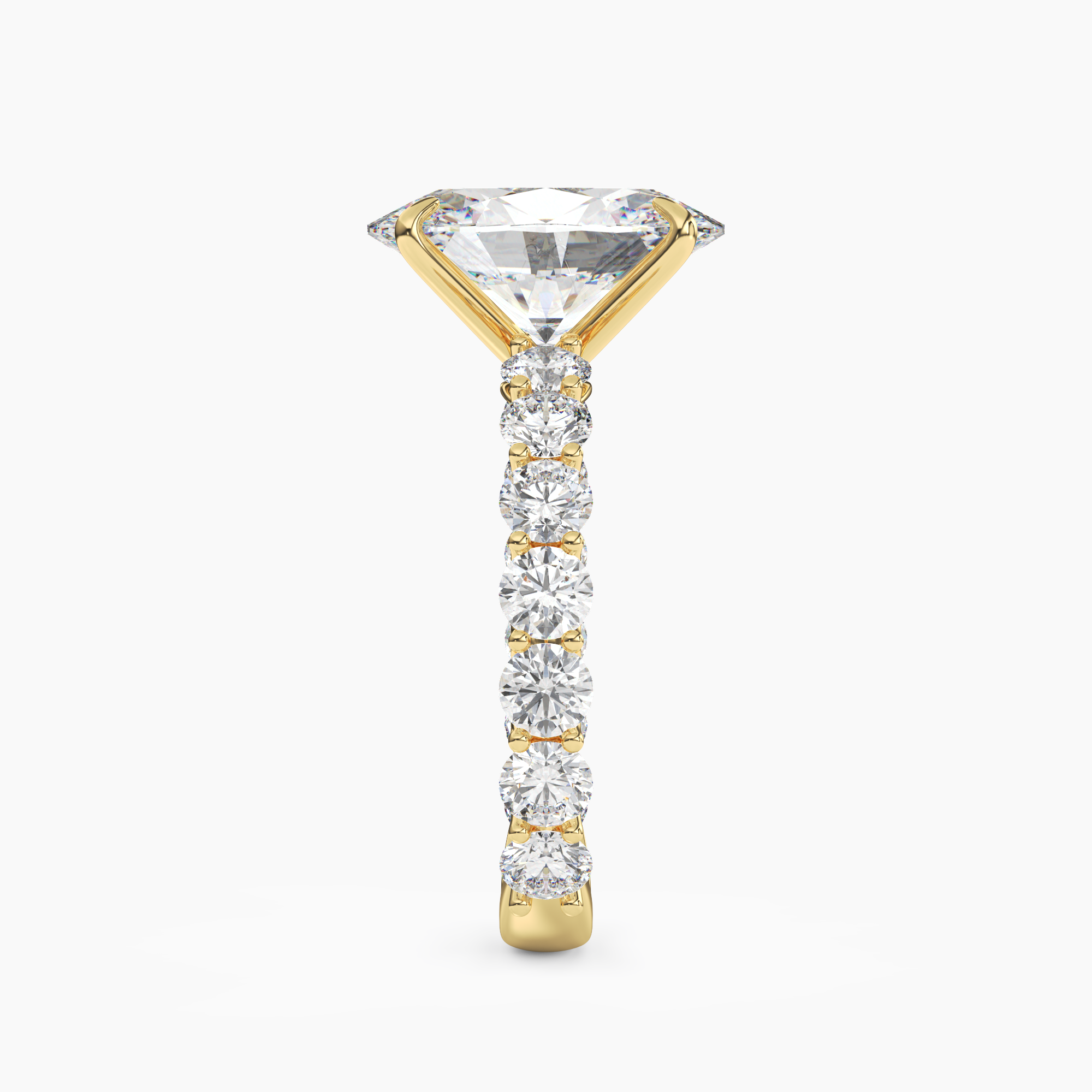 Blossom Oval 2.5 Carat Lab Grown Diamond Engagement Ring in 14K Yellow Gold