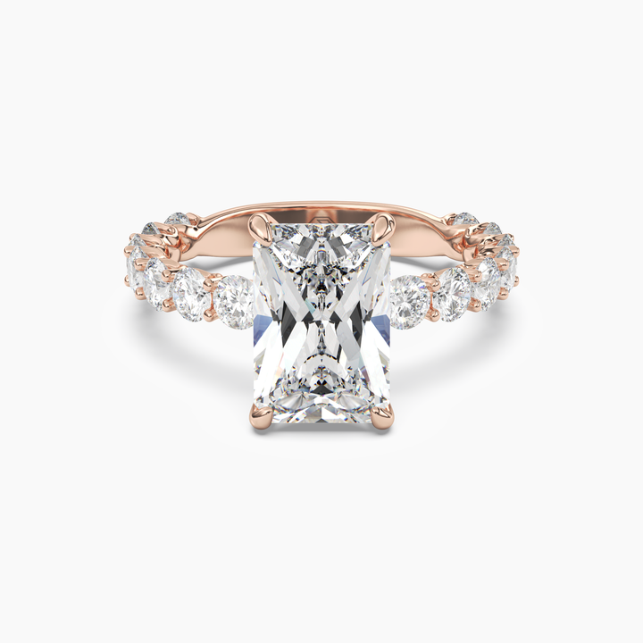Blossom Radiant 1 Carat Lab Grown Diamond Engagement Ring in 18K Rose Gold