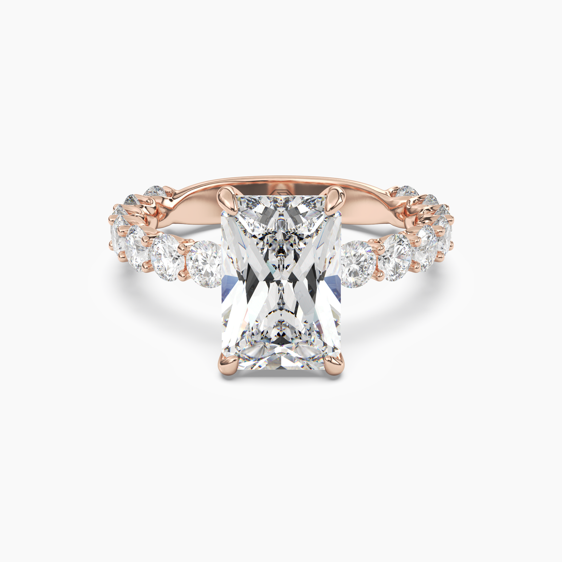 Blossom Radiant 3 Carat Lab Grown Diamond Engagement Ring in 14K Rose Gold