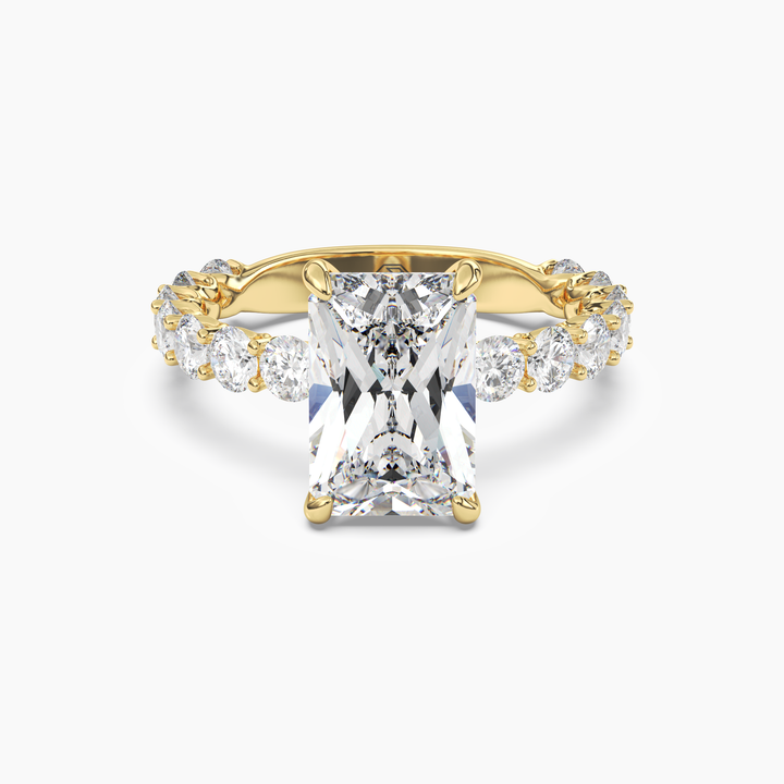 Blossom Radiant 3 Carat Lab Grown Diamond Engagement Ring in 18K Yellow Gold