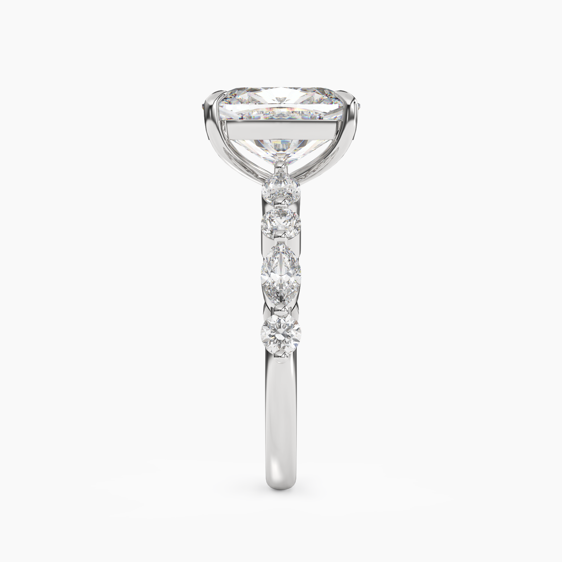 Aster Cushion Hidden Halo 1 Carat Lab Grown Diamond Engagement Ring in 18K Yellow Gold