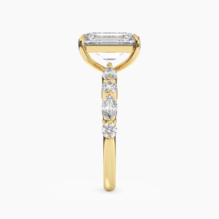 Aster Emerald Hidden Halo 2 Carat Lab Grown Diamond Engagement Ring in 14K Rose Gold