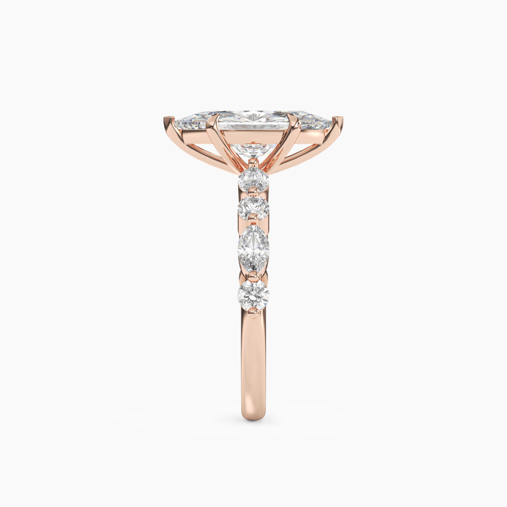 Aster Marquise Hidden Halo 2 Carat Lab Grown Diamond Engagement Ring in 14K White Gold