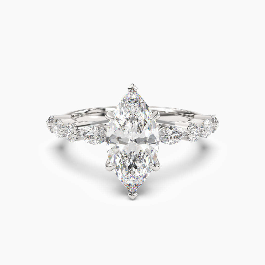 Aster Marquise Hidden Halo Diamond Ring Setting in 14K Rose Gold