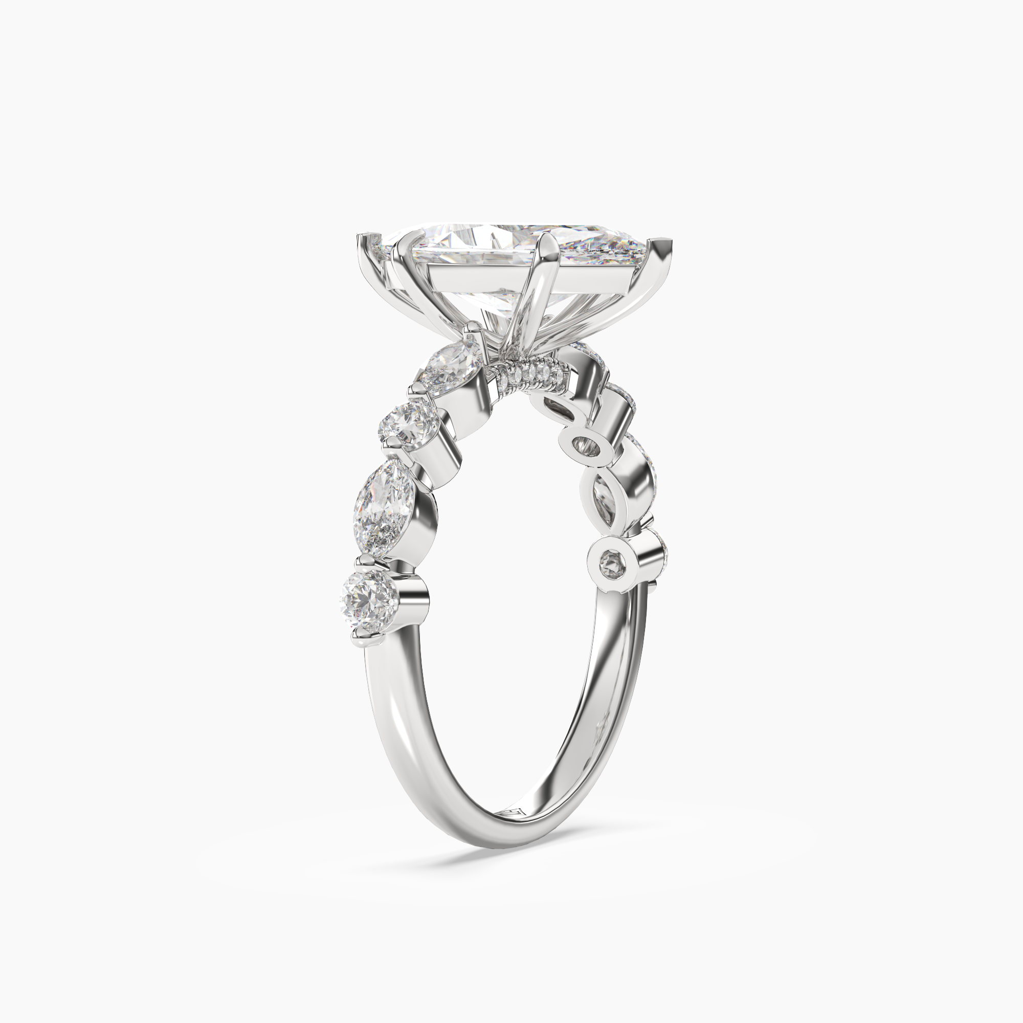Aster Marquise Hidden Halo 1 Carat Lab Grown Diamond Engagement Ring in 14K Rose Gold