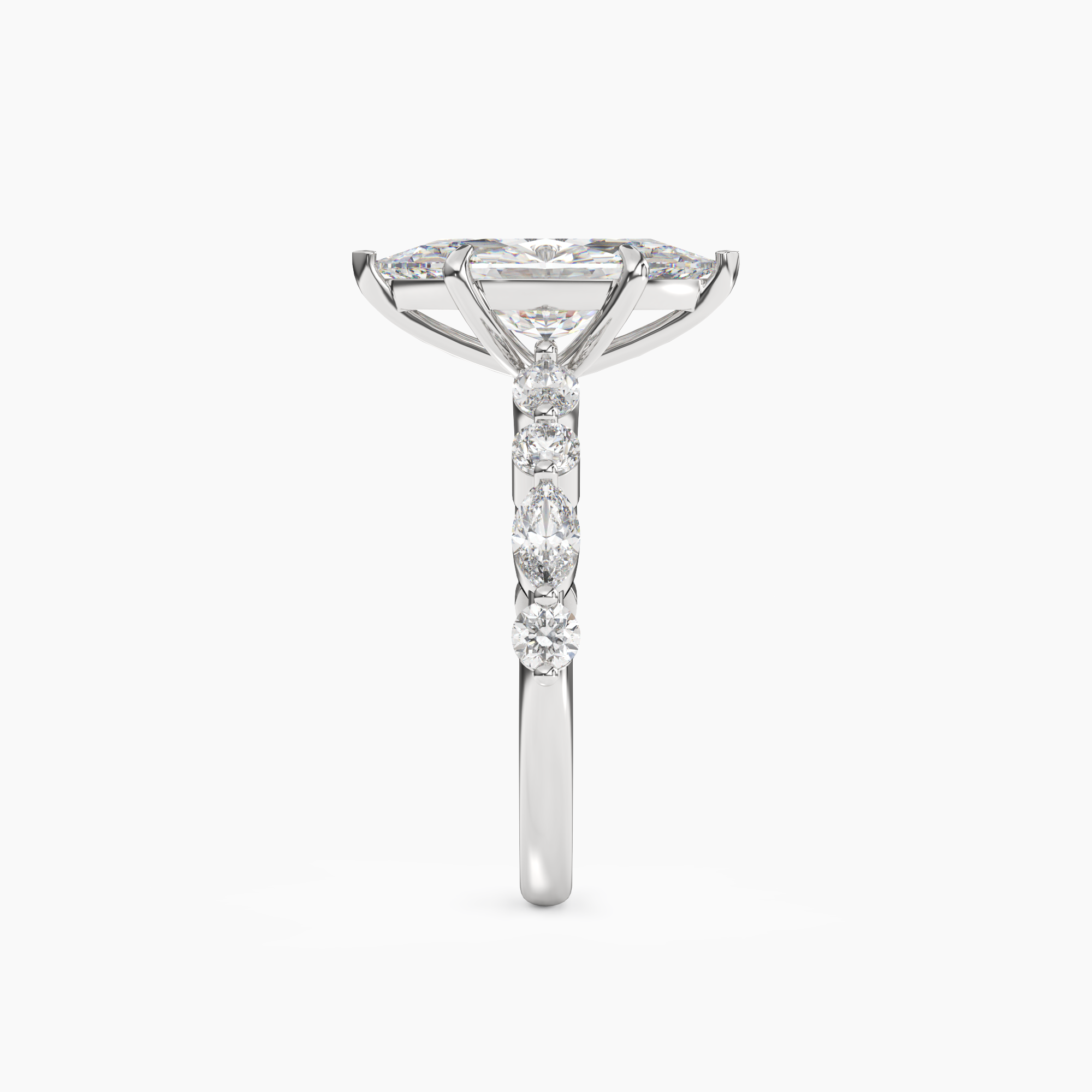 Aster Marquise Hidden Halo Diamond Ring Setting in 14K Rose Gold