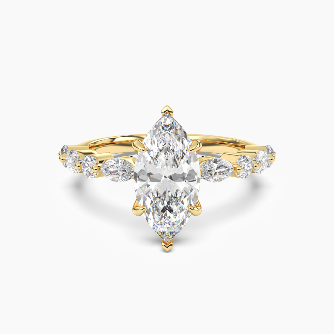 Aster Marquise Hidden Halo 2.5 Carat Lab Grown Diamond Engagement Ring in 14K Rose Gold