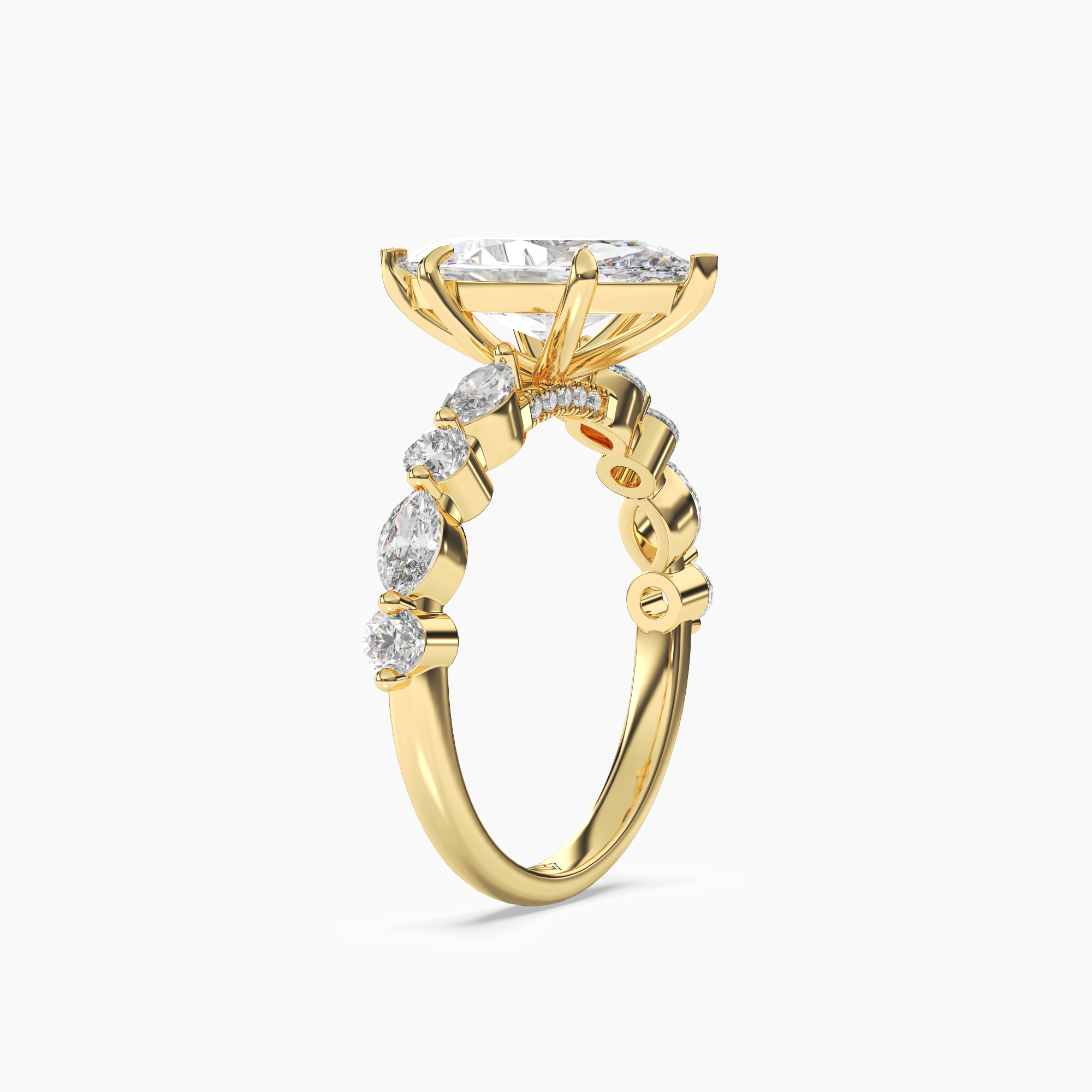 Aster Marquise Hidden Halo 1.5 Carat Lab Grown Diamond Engagement Ring in 14K White Gold