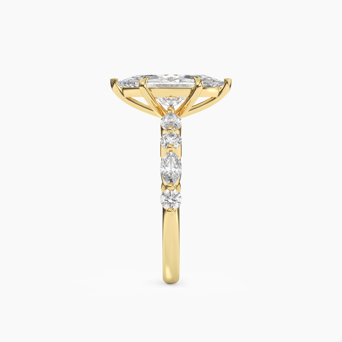 Aster Marquise Hidden Halo 1 Carat Lab Grown Diamond Engagement Ring in 18K Yellow Gold