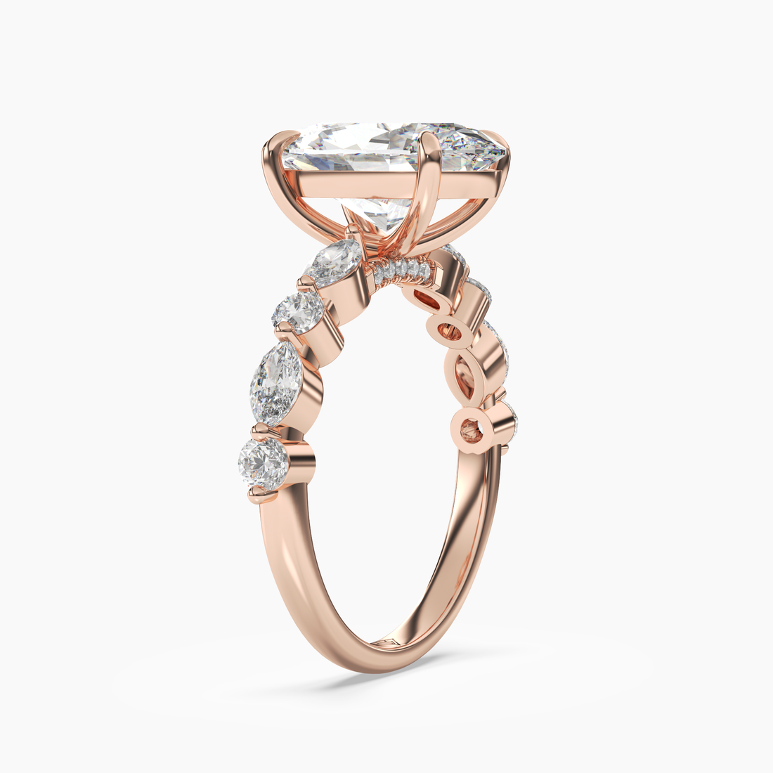 Aster Oval Hidden Halo 1.5 Carat Lab Grown Diamond Engagement Ring in 18K Yellow Gold
