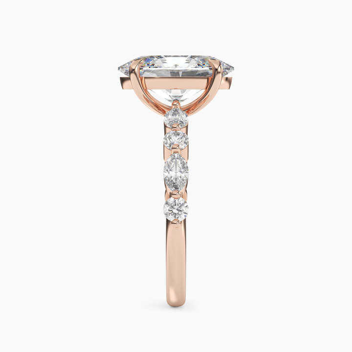 Aster Oval Hidden Halo 2 Carat Lab Grown Diamond Engagement Ring in 14K White Gold