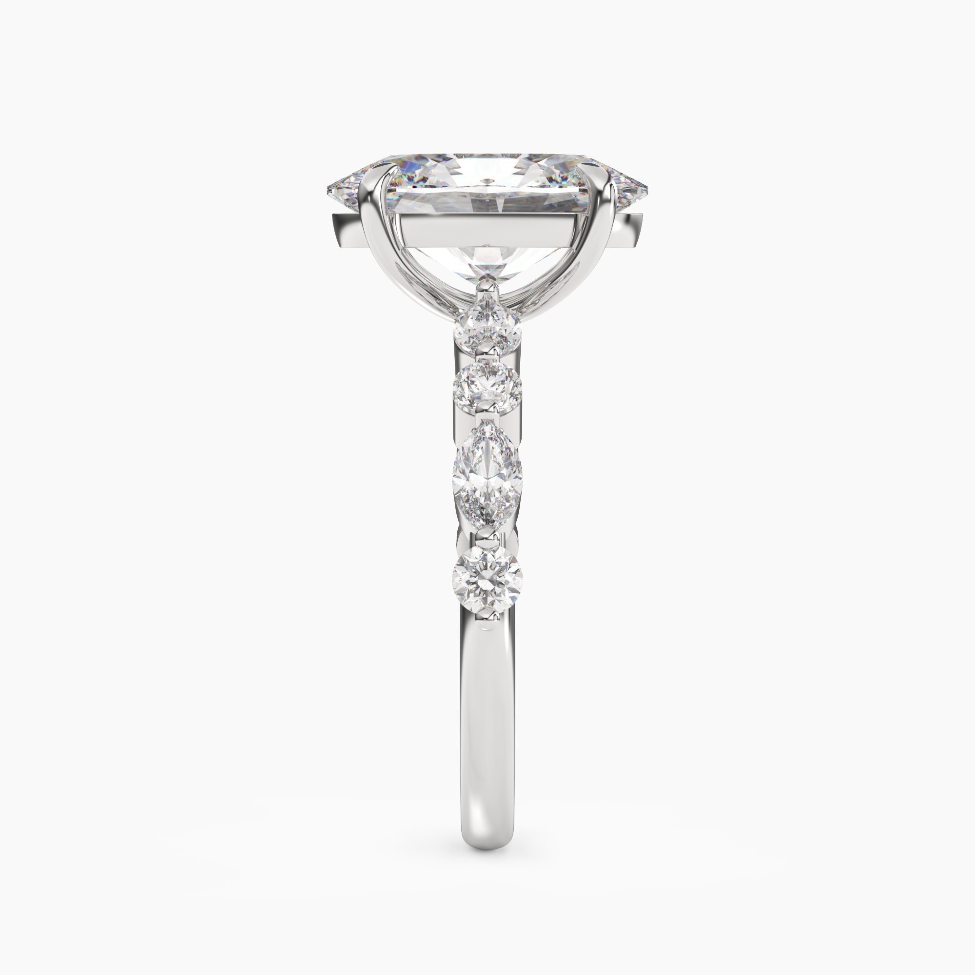 Aster Oval Hidden Halo 2 Carat Lab Grown Diamond Engagement Ring in 14K Rose Gold