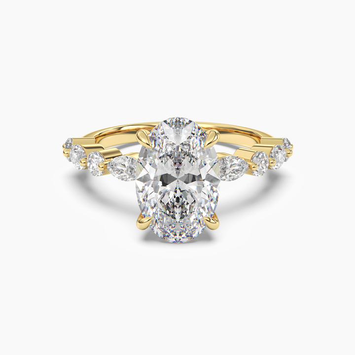 Aster Oval Hidden Halo 1.5 Carat Lab Grown Diamond Engagement Ring in 14K Yellow Gold