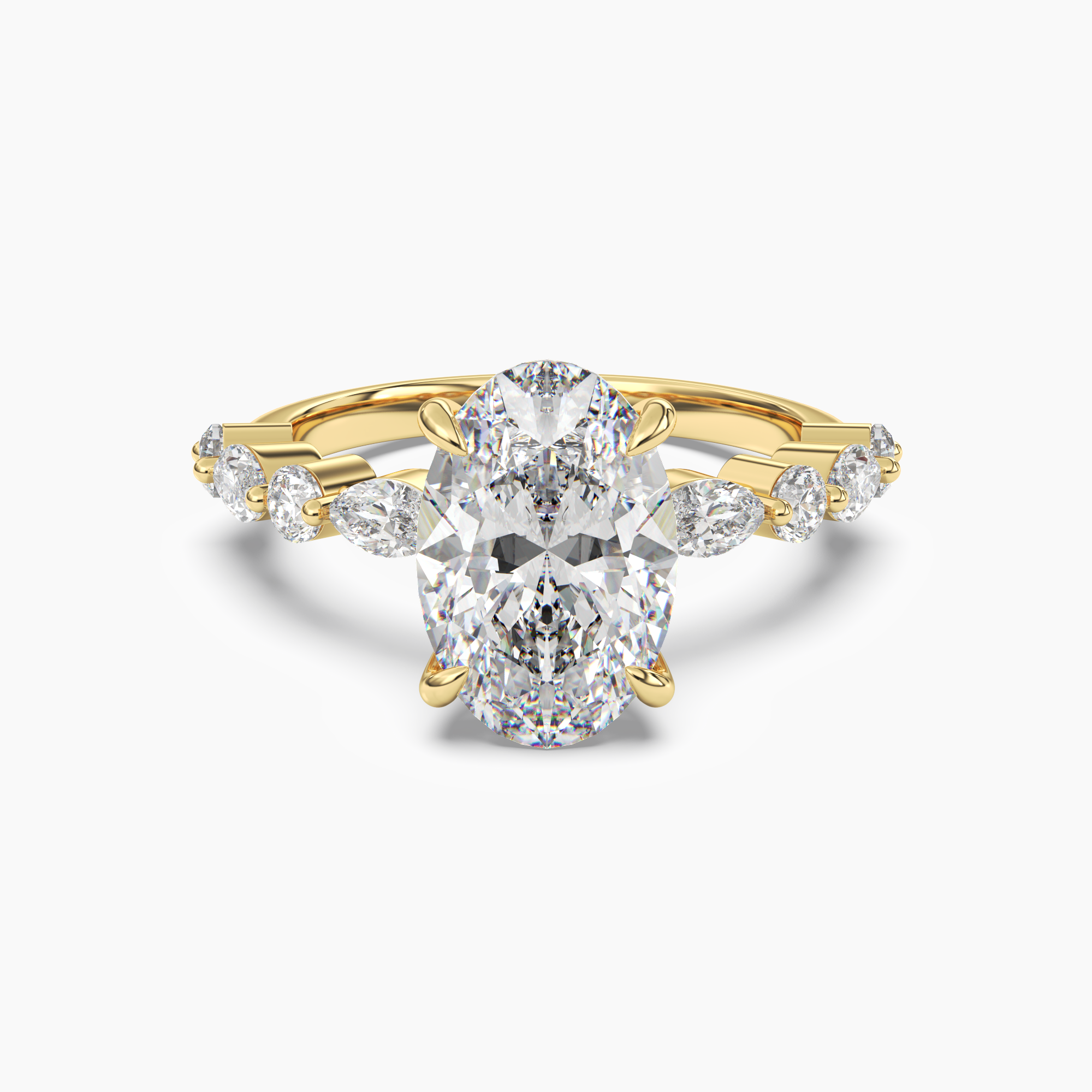 Aster Oval Hidden Halo 2.5 Carat Lab Grown Diamond Engagement Ring in 14K Rose Gold