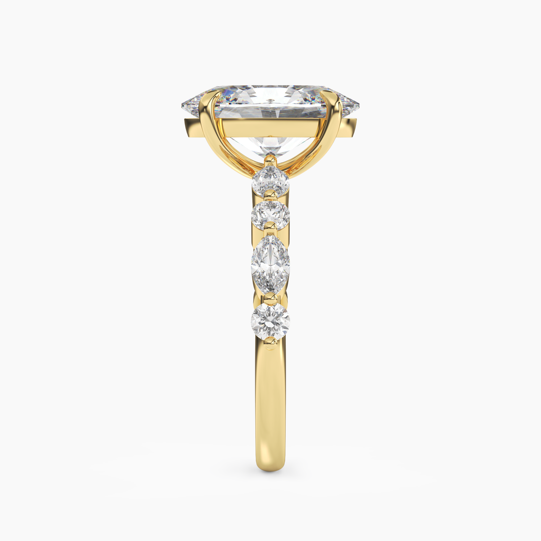 Aster Oval Hidden Halo 1 Carat Lab Grown Diamond Engagement Ring in 14K White Gold