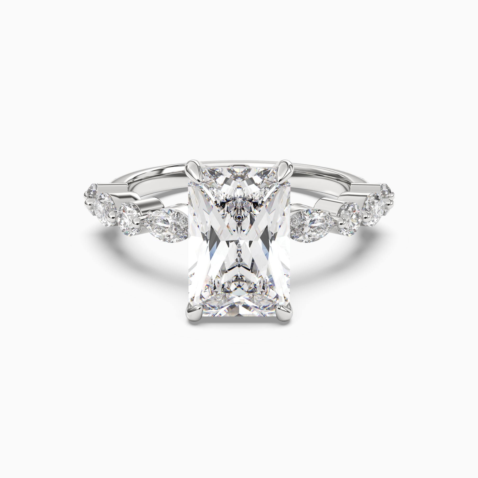 Aster Radiant Hidden Halo 2 Carat Lab Grown Diamond Engagement Ring in 18K Rose Gold