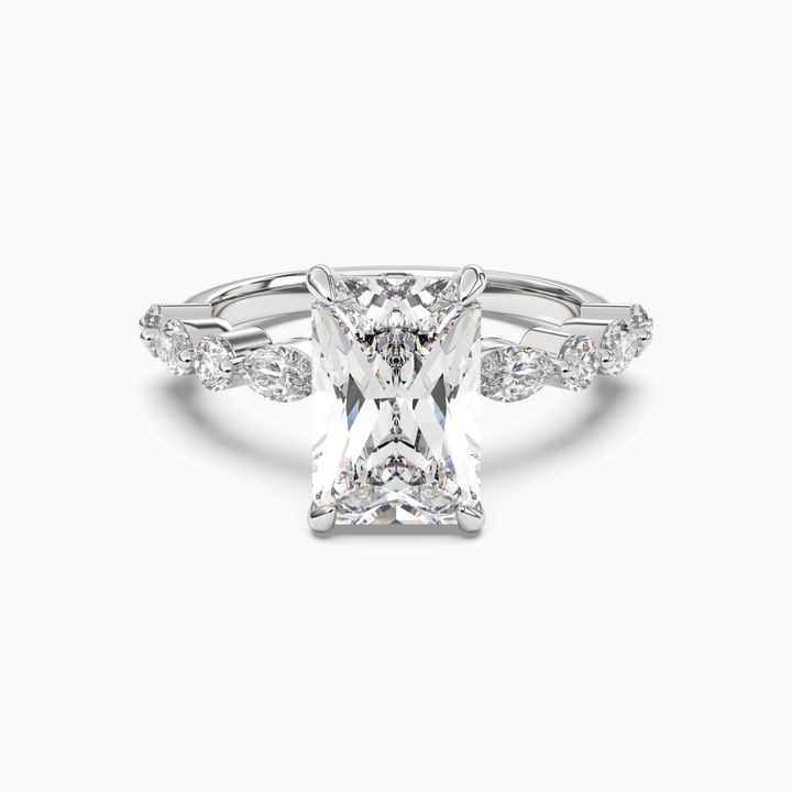 Aster Radiant Hidden Halo 1.5 Carat Lab Grown Diamond Engagement Ring in 14K White Gold